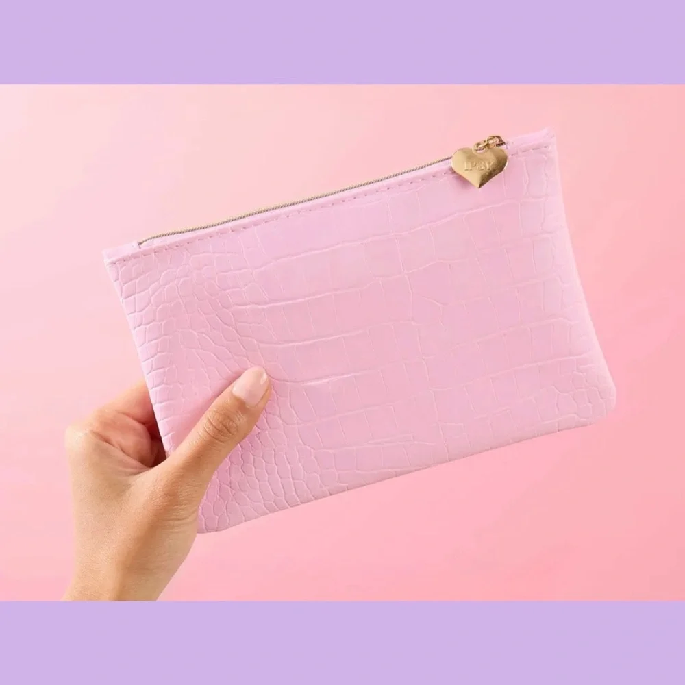 3 for $16 - NEW Ipsy Pink Crocodile Embossed Cosmetic Bag